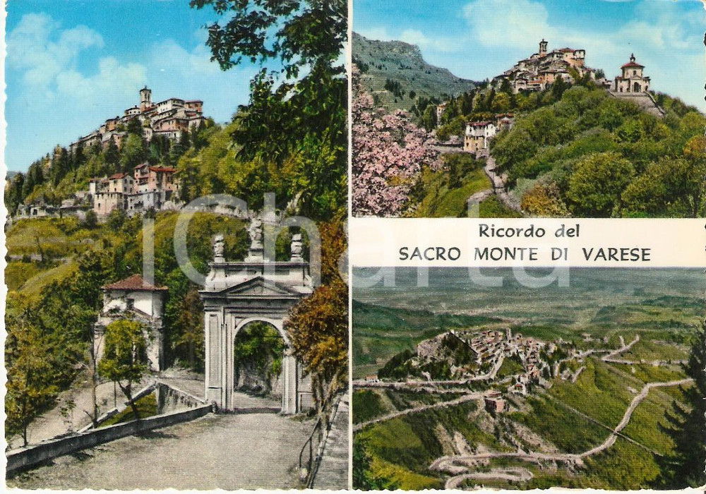 Cartolina originale da collezione 1970 VARESE Vedutine del SACRO MONTE Cartolina FG VG 1
