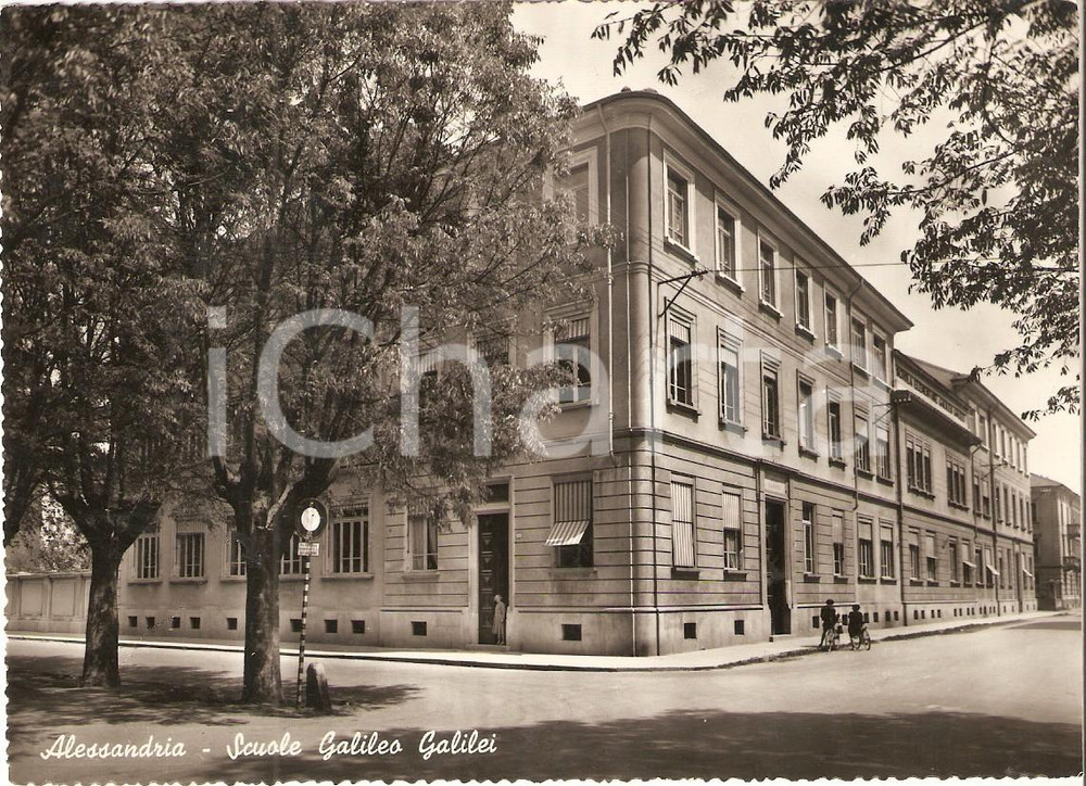 Cartolina originale da collezione 1955 ca ALESSANDRIA Scuole Galileo Galilei ANIMATA Cartolina FG NV 1