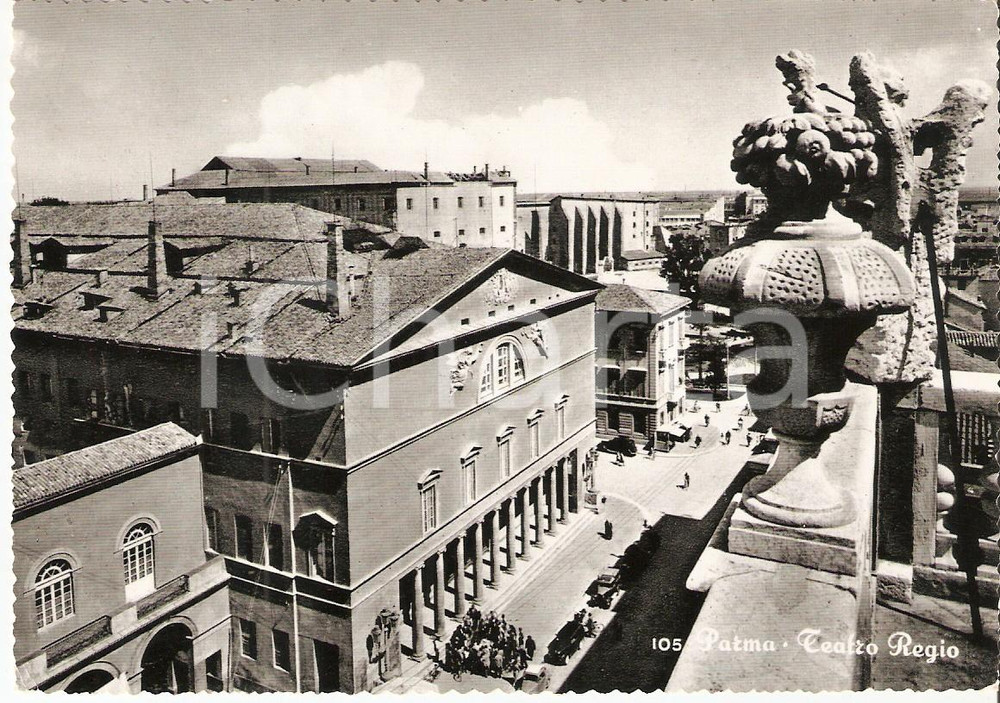 Cartolina originale da collezione 1964 PARMA Veduta con TEATRO REGIO Cartolina FG VG 1