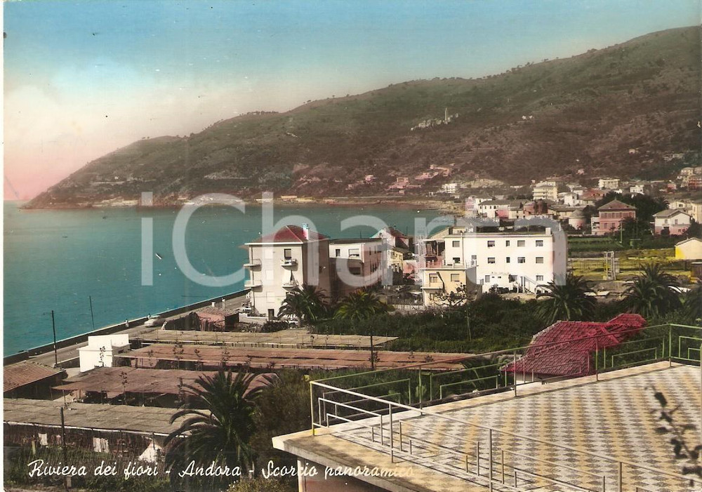 Cartolina originale da collezione 1955 ca ANDORA SV Scorcio panoramico Riviera dei fiori Cartolina FG VG 1