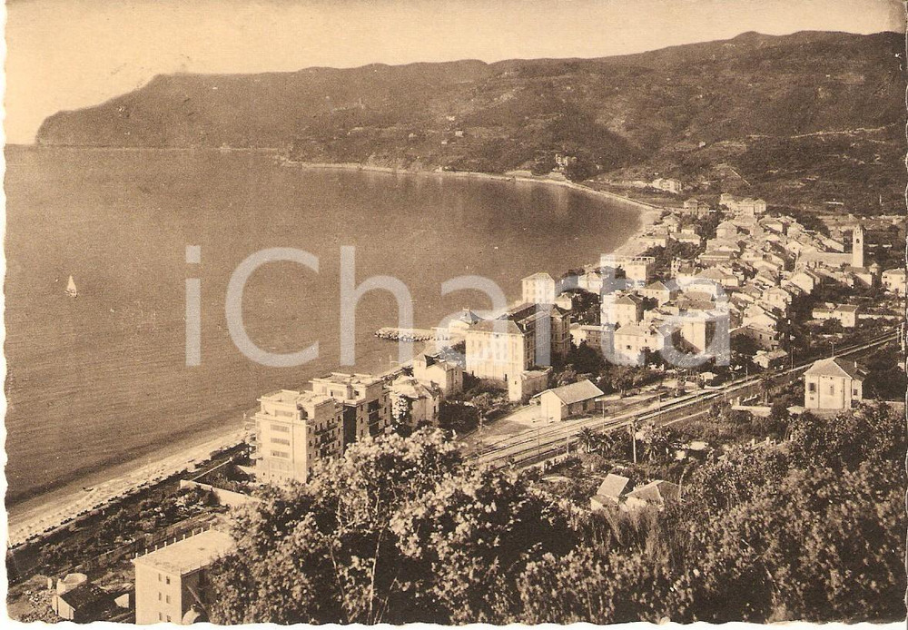 Cartolina originale da collezione 1950 ca SPOTORNO SV Panorama con CAPO NOLI Cartolina FG VG 1