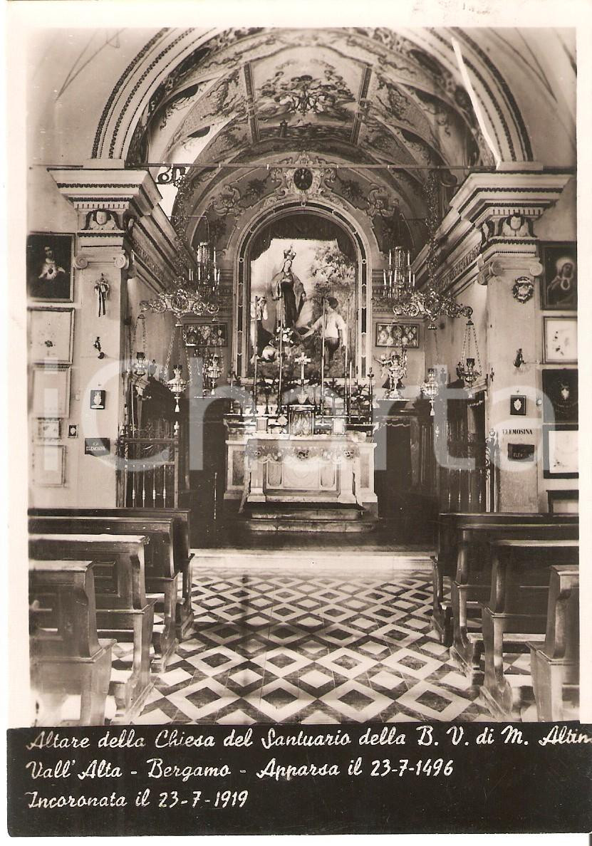 Cartolina originale da collezione 1954 VALL ALTA DI ALBINO BG Santuario Beata Vergine di Monte Altino Cartolina 1