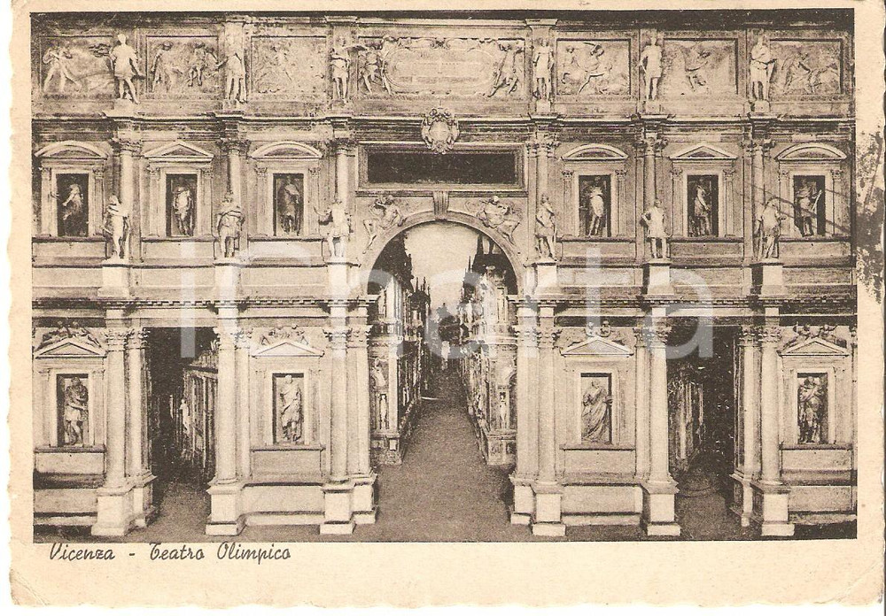 Cartolina originale da collezione 1952 VICENZA Teatro Olimpico Cartolina FG VG 1