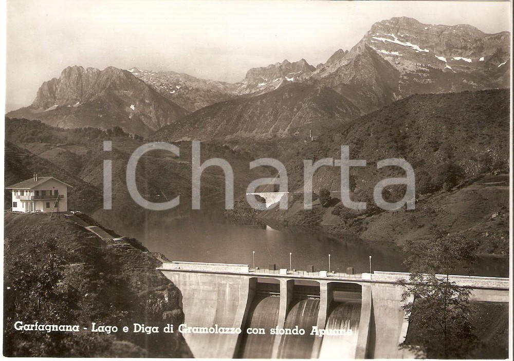 Cartolina originale da collezione 1960 ca MINUCCIANO LU Lago e diga di GRAMOLAZZO Garfagnano Cartolina FG NV 1