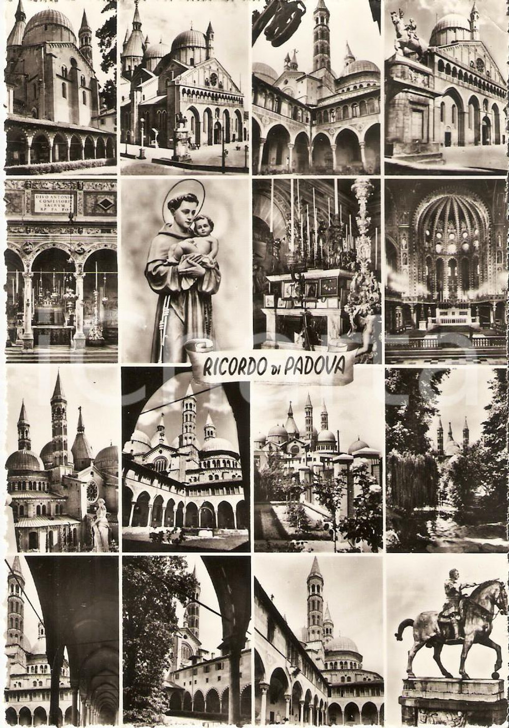 Cartolina originale da collezione 1950 ca PADOVA Vedutine della cittÃ  Cartolina FG VG 1