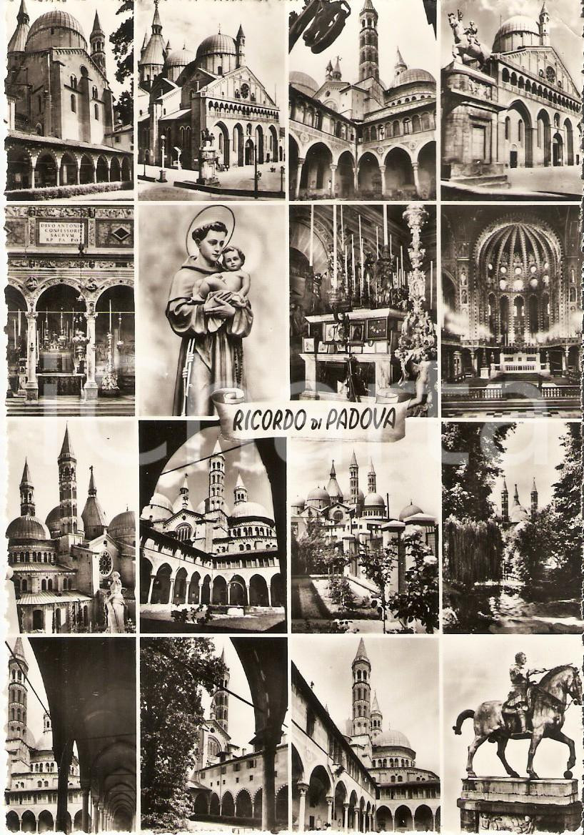 Cartolina originale da collezione 1950 ca PADOVA Vedutine della cittÃ  Cartolina FG VG 1