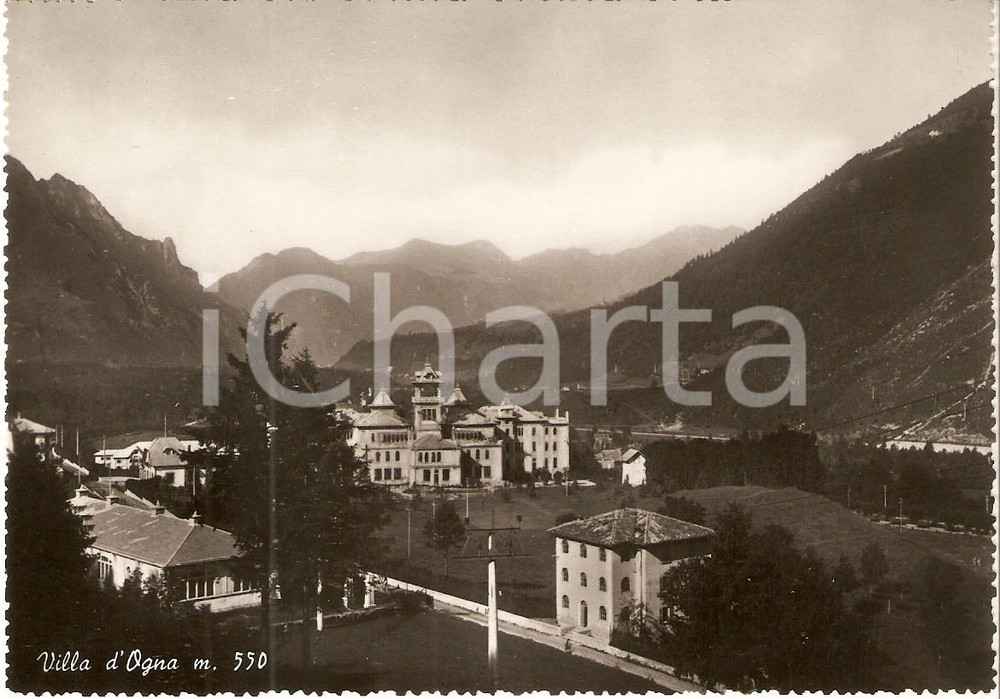 Cartolina originale da collezione 1955 ca VILLA D OGNA BG Panorama del paese Cartolina FG NV 1