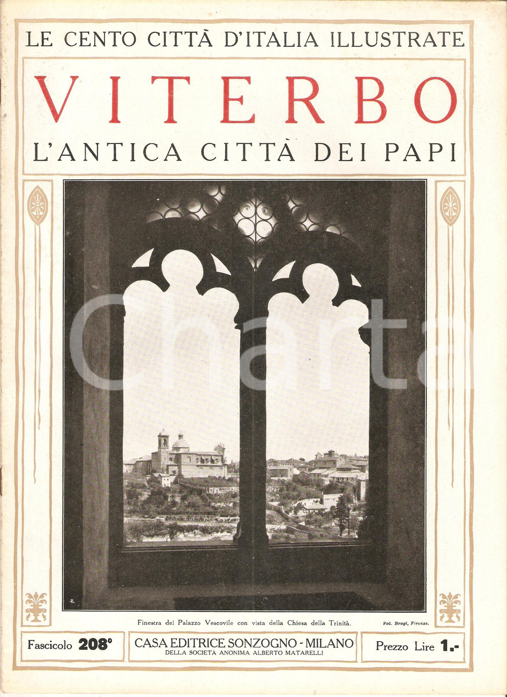 Giornale, rivista storica 1928 CENTO CITTA  D ITALIA Viterbo cittÃ  dei Papi Fascicolo 208 Rivista 1