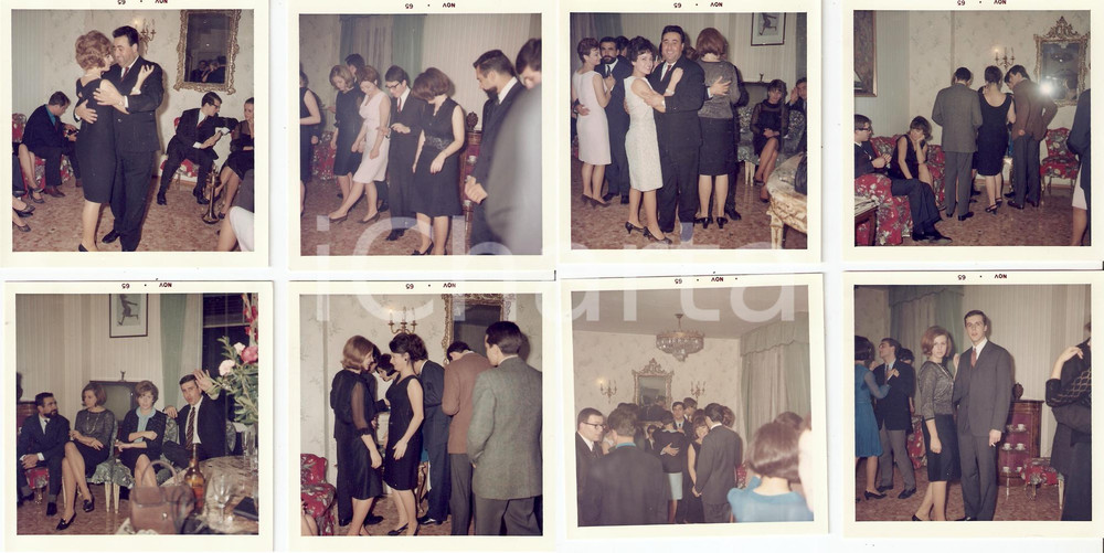 Fotografia d epoca originale 1965 MILANO Festa tra Italoamericani LOTTO 8 Foto di famiglia 9x9 VINTAGE 1