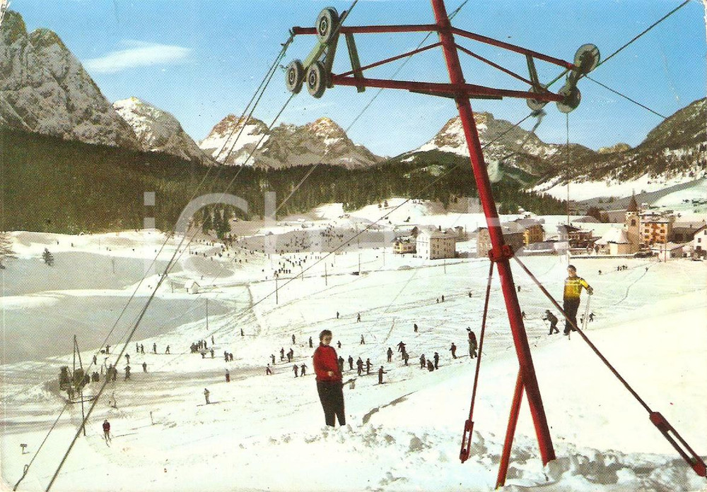 Cartolina originale da collezione 1964 SAPPADA BL Campi di sci verso Gruppo delle Terze Cartolina FG VG 1