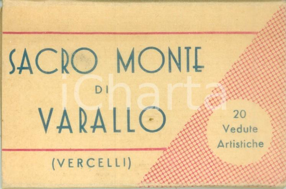 Fotografia d epoca originale 1940 ca VARALLO VC 20 vedutine artistiche del Sacro Monte Libretto a organino 1