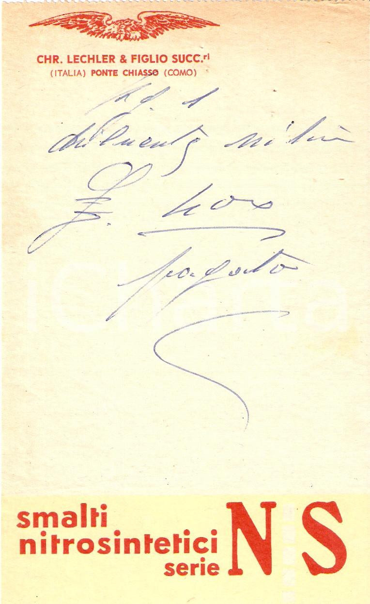 Materiale pubblicitario d’epoca 1967 PONTE CHIASSO CO LECHLER Smalti nitrosintetici Serie NS Ricevuta 12x17 1