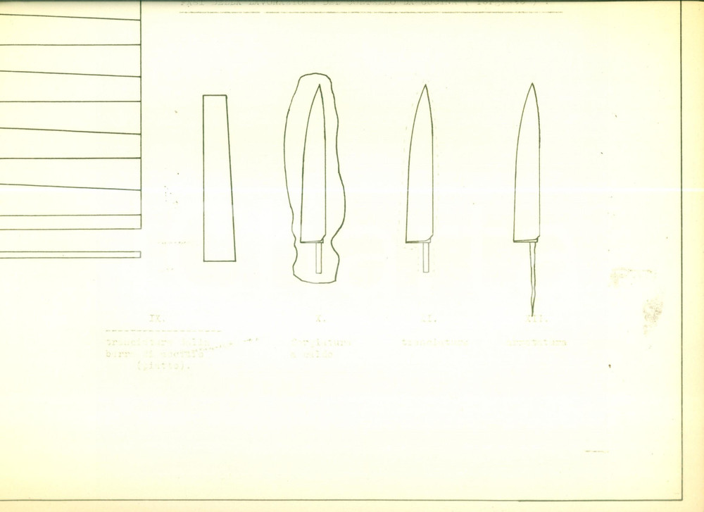 Documento originale, autentico 1954 CASLINO D ERBA Coltellerie Riunite CASLINO MANIAGO Coltello tavola Scheda 1 1