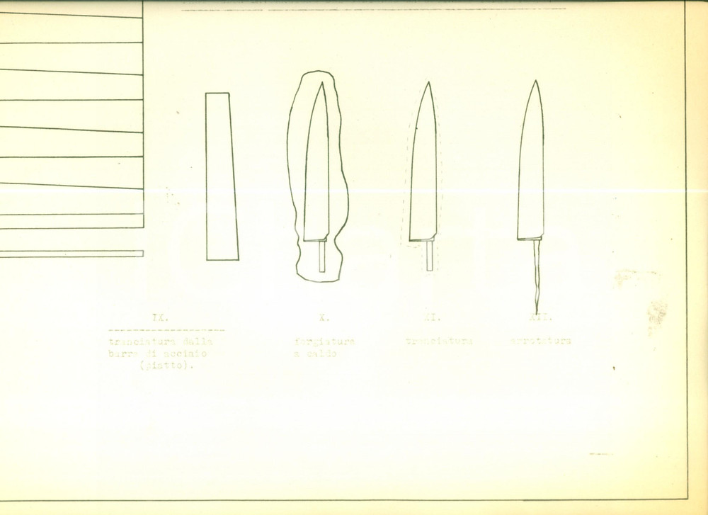 Documento originale, autentico 1954 CASLINO D ERBA Coltellerie Riunite CASLINO MANIAGO Lavorazione coltello 1