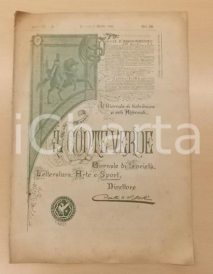 Giornale, rivista storica 1896 FIRENZE IL CONTE VERDE La famiglia CINORI Giornale ILLUSTRATO 1