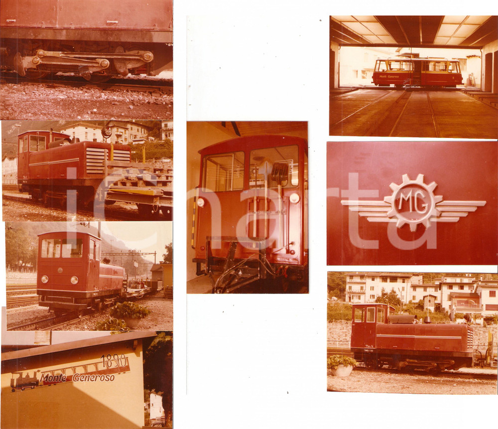 Fotografia d epoca originale 1975 ca CAPOLAGO Ferrovia MONTE GENEROSO Locomotiva in deposito  Lotto 8 foto 1