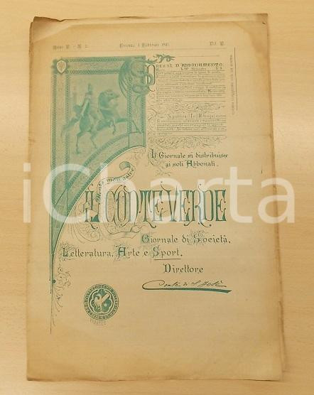 Giornale, rivista storica 1897 FIRENZE IL CONTE VERDE La famiglia DA FILICAJA Giornale ILLUSTRATO 1