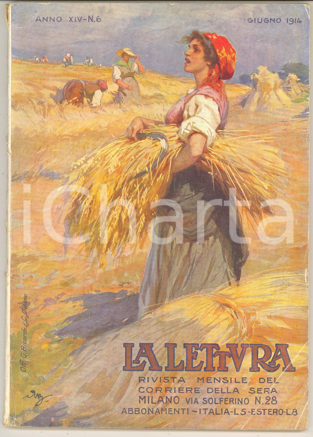 Giornale, rivista storica 1914 LA LETTURA Paolo GIORDANI L eremo del poeta esule Rivista ILLUSTRATA 1