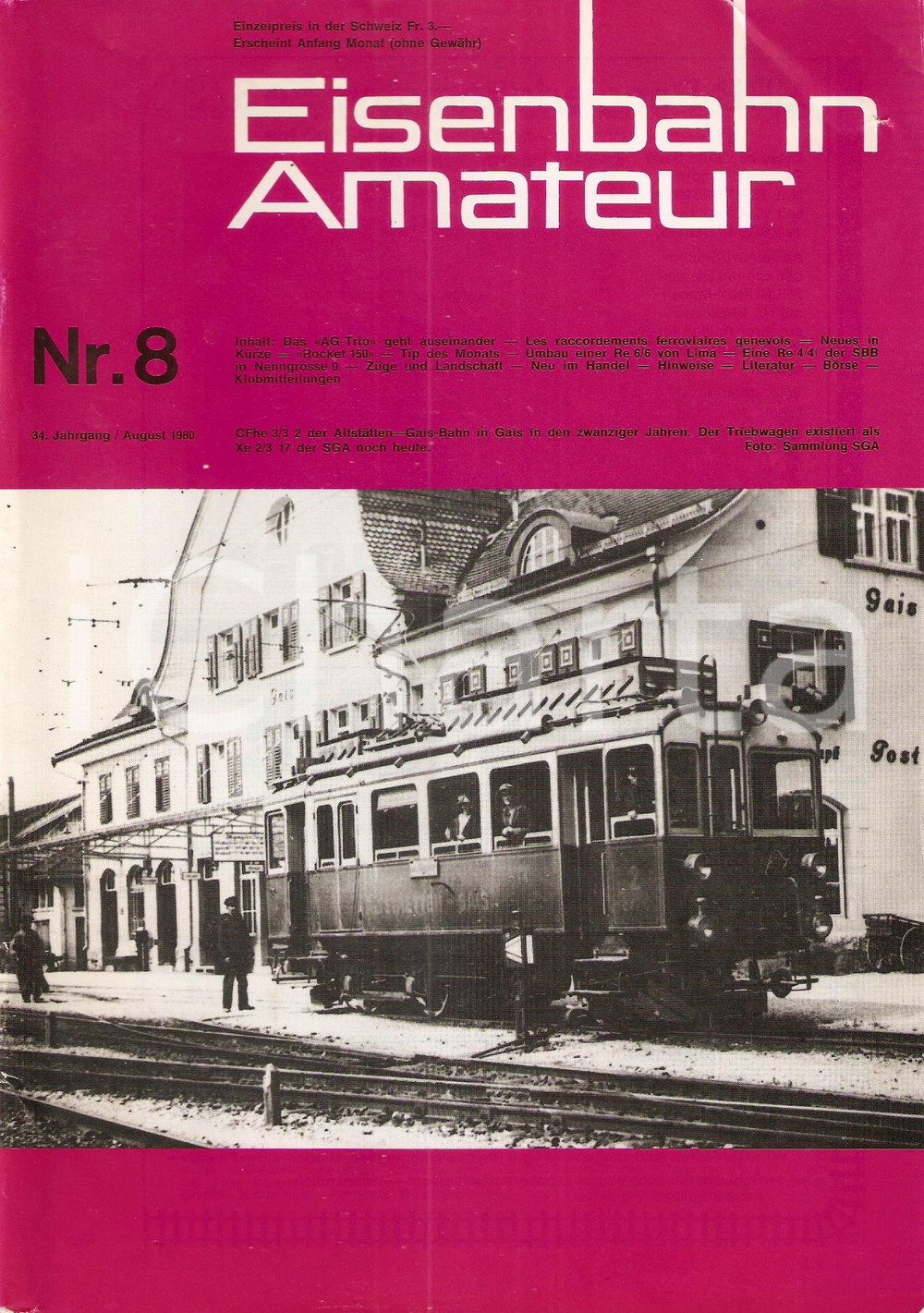 Giornale, rivista storica 1980 EISENBAHN AMATEUR n. 8 Das AG TRIO geht auseinander Rivista ILLUSTRATA 1
