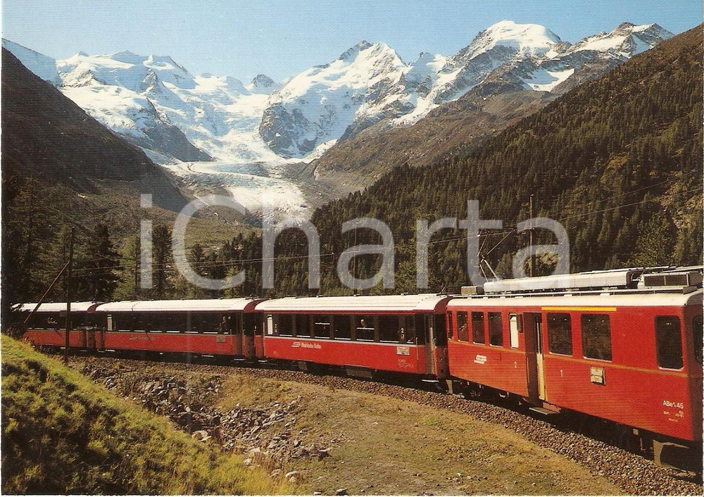1975 ca MORTERATSCH (SVIZZERA) Rhatiscen Bahn RhB BERNINA EXPRESS *Cartolina FG