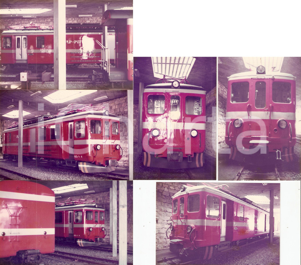 Fotografia d epoca originale 1975 ca FERROVIA LUGANO  PONTE TRESA Locomotiva BZe 4 Lotto 6 fotografie 1