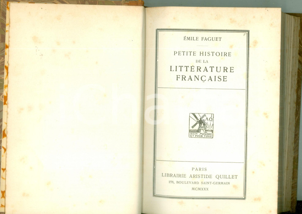 Libro, pubblicazione d epoca 1930 Emile FAGUET Petite histoire de la littÃ©rature franÃ§aise Classiques QUILLET 1
