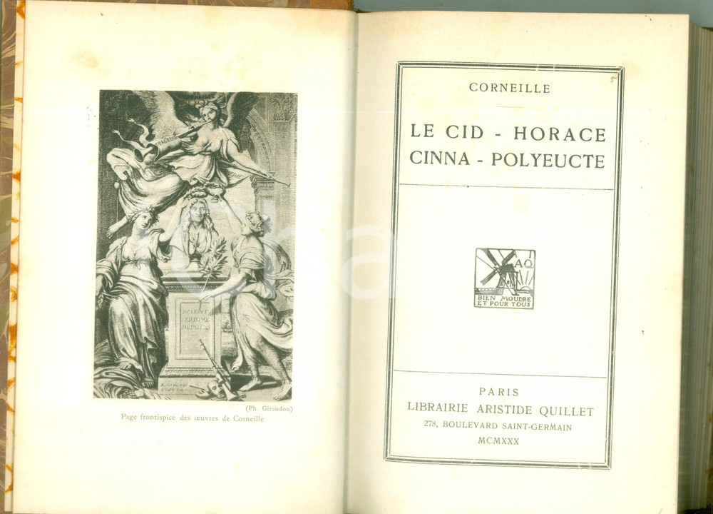 Libro, pubblicazione d epoca 1930 CORNEILLE Le Cid Horace Cinna Polyeucte Classiques QUILLET 1