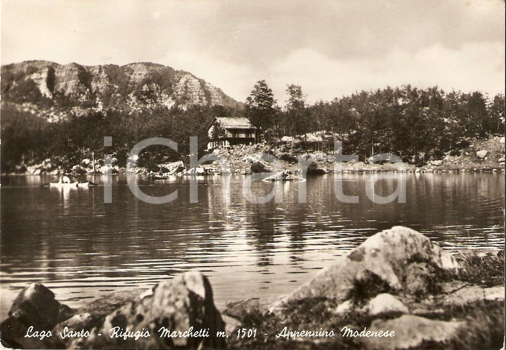 Cartolina originale da collezione 1959 PIEVELAGO MO Rifugio MARCHETTI e Lago Santo Cartolina FG VG 1