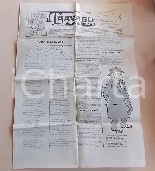 Giornale, rivista storica 1901 TRAVASO DELLA DOMENICA Il canto dell eclissi Giornale satirico ILLUSTRATO 1