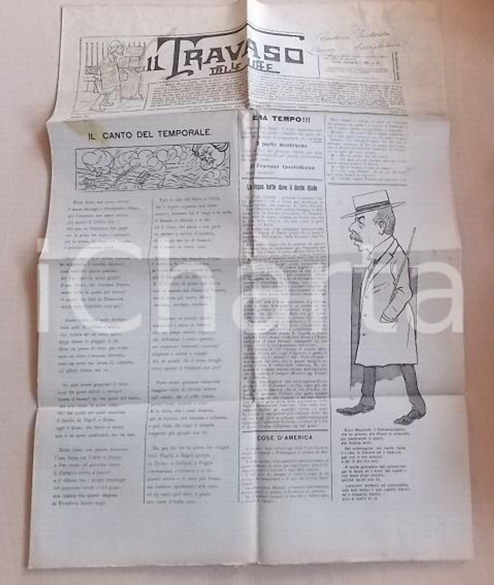 Giornale, rivista storica 1901 IL TRAVASO DELLE IDEE Lingua italiana in VALLE D AOSTA Giornale satirico 1