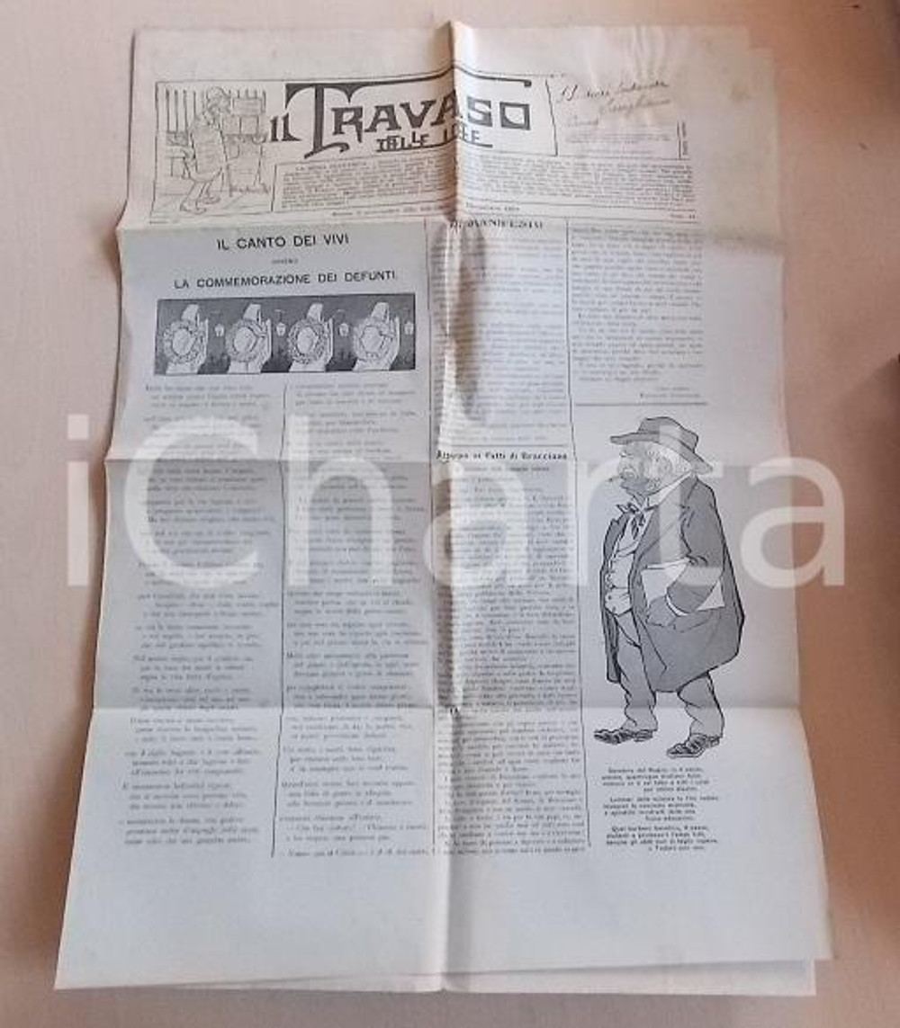 Giornale, rivista storica 1901 IL TRAVASO DELLE IDEE La commemorazione dei defunti Giornale satirico 1