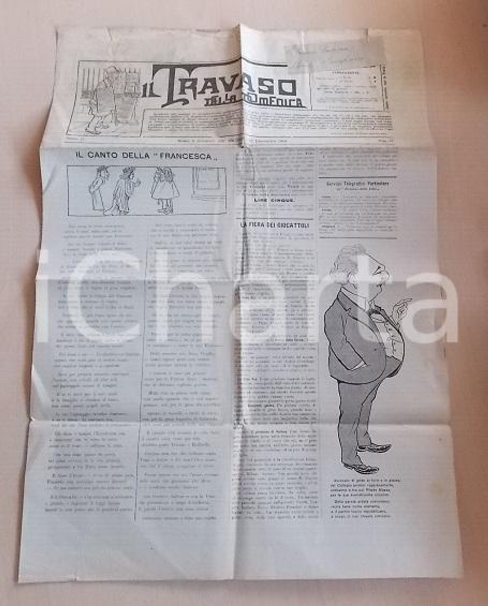 Giornale, rivista storica 1901 IL TRAVASO DELLA DOMENICA La Fiera dei Giocattoli a ROMA Giornale satirico 1