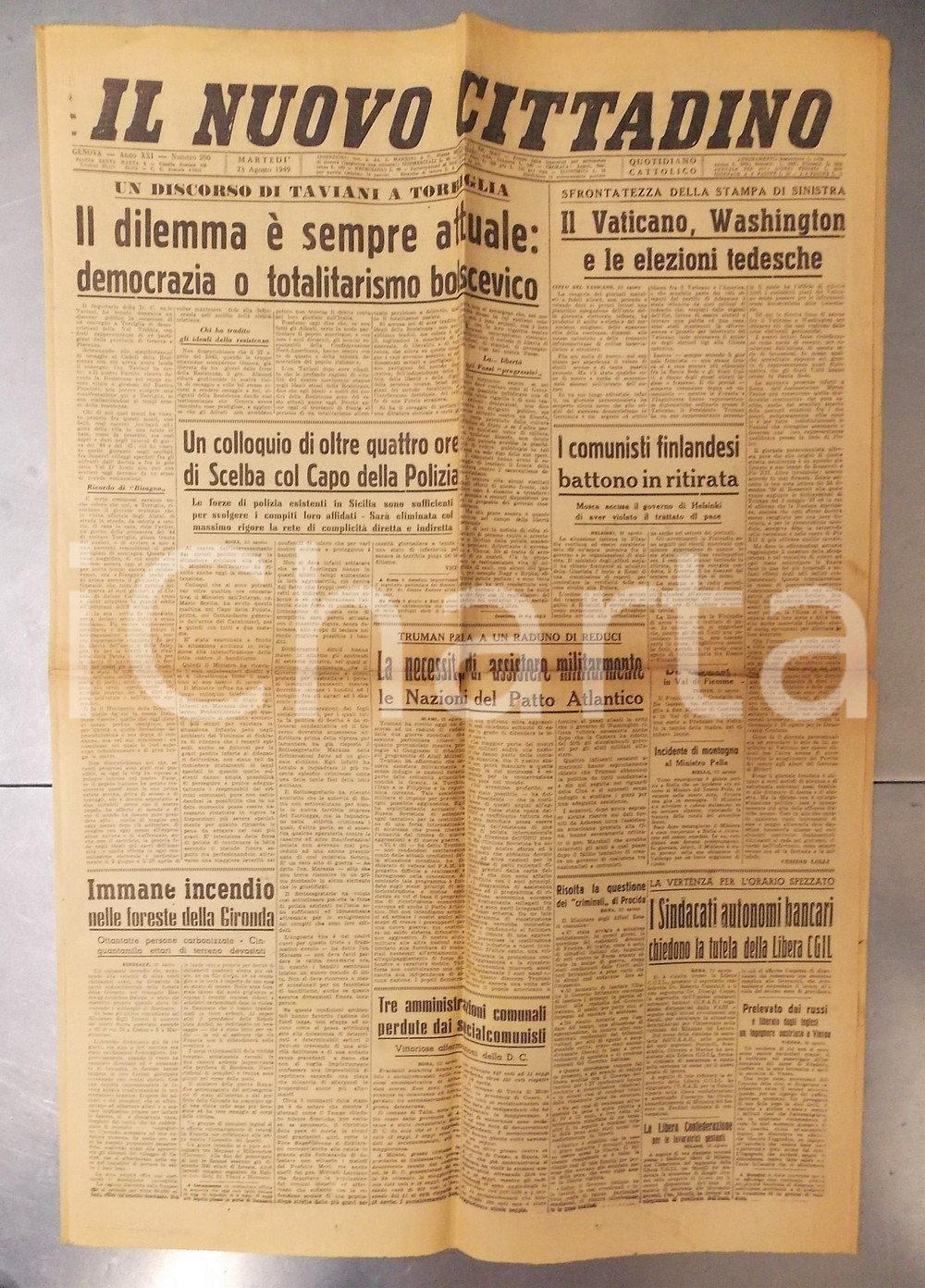 Giornale, rivista storica 1949 IL NUOVO CITTADINO Democrazia o totalitarismo bolscevico? Giornale 1