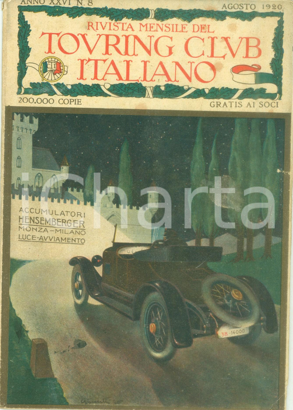 Giornale, rivista storica 1920 LE VIE D ITALIA TCI Ripensando a GORIZIA Anno XXVI n. 8 1