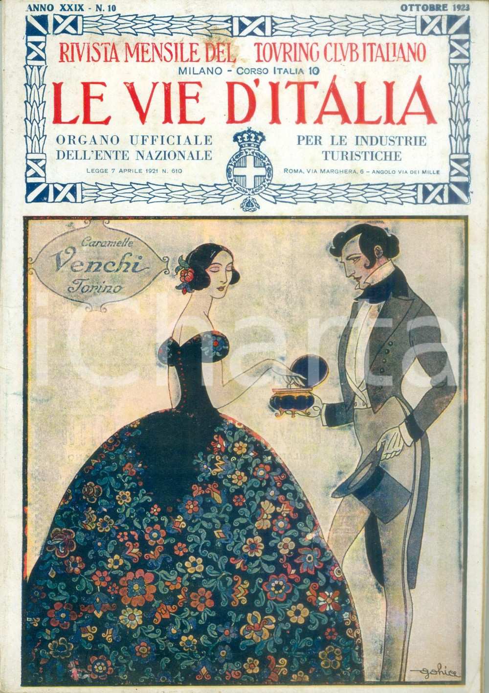 Giornale, rivista storica 1923 LE VIE D ITALIA TCI Scoperte sensazionali grotte di POSTUMIA Anno XXIX n 10 1