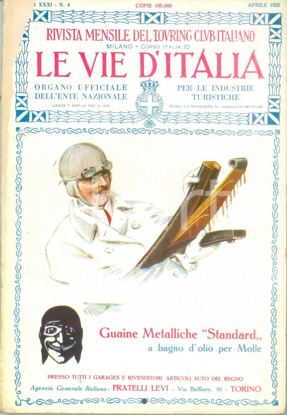 Giornale, rivista storica 1925 LE VIE D ITALIA TCI GadamÃ¨s la perla del SAHARA Anno XXXI n. 4 1