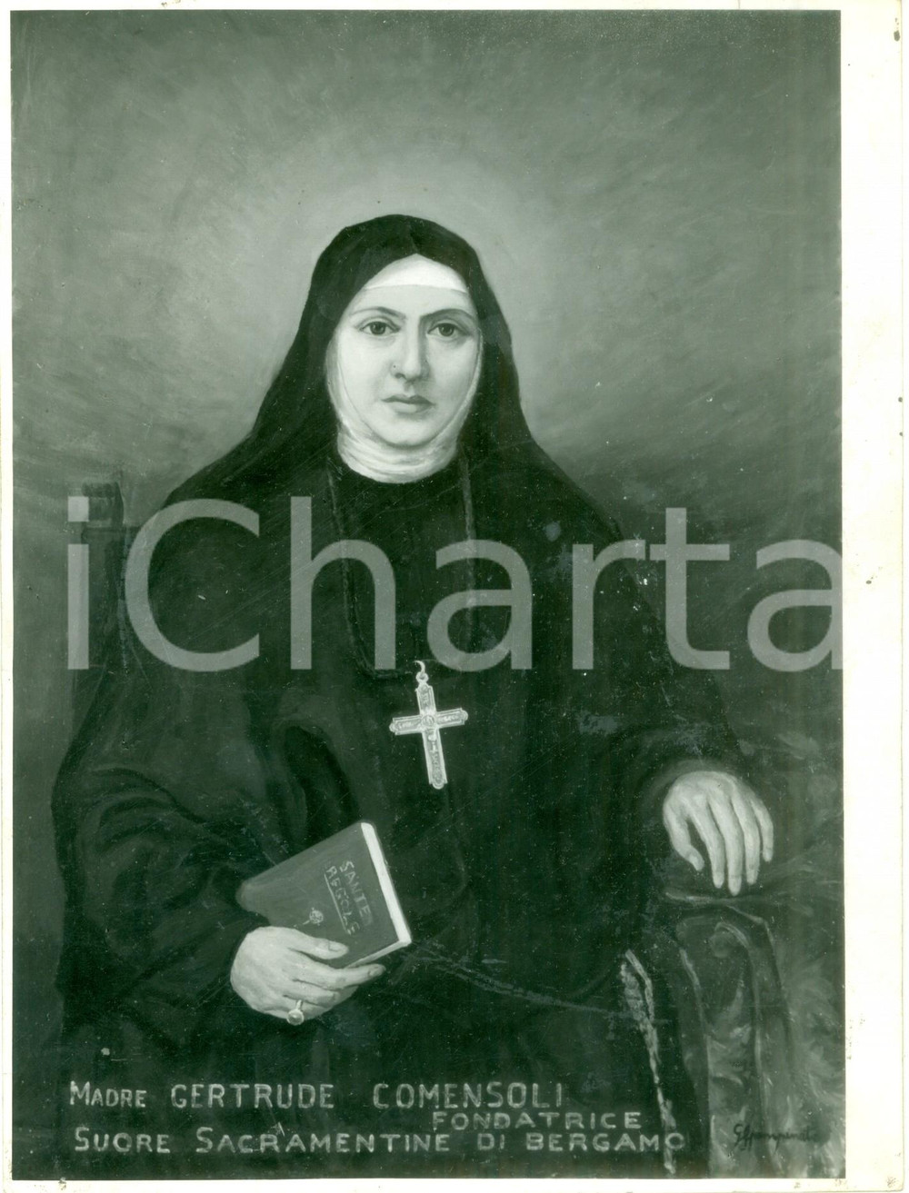 Fotografia d epoca originale 1968 BERGAMO Madre Gertrude COMENSOLI fondatrice Suore Sacramentine Fotografia 1