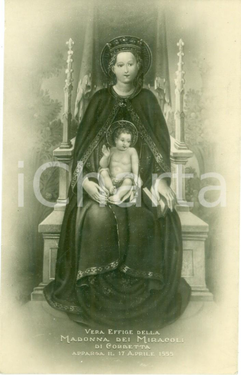 Cartolina originale da collezione 1950 ca CORBETTA MI Vera effigie Madonna dei Miracoli Cartolina FP NV 1