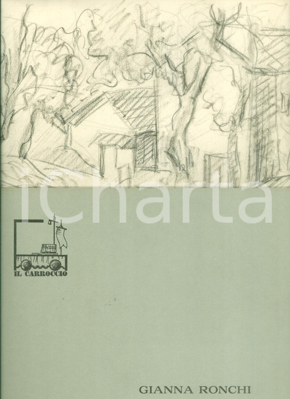 Stampa, bozzetto originale 1980 GIUSSANO MI Bozzetto ORIGINALE pittrice Gianna RONCHI con catalogo mostra 1