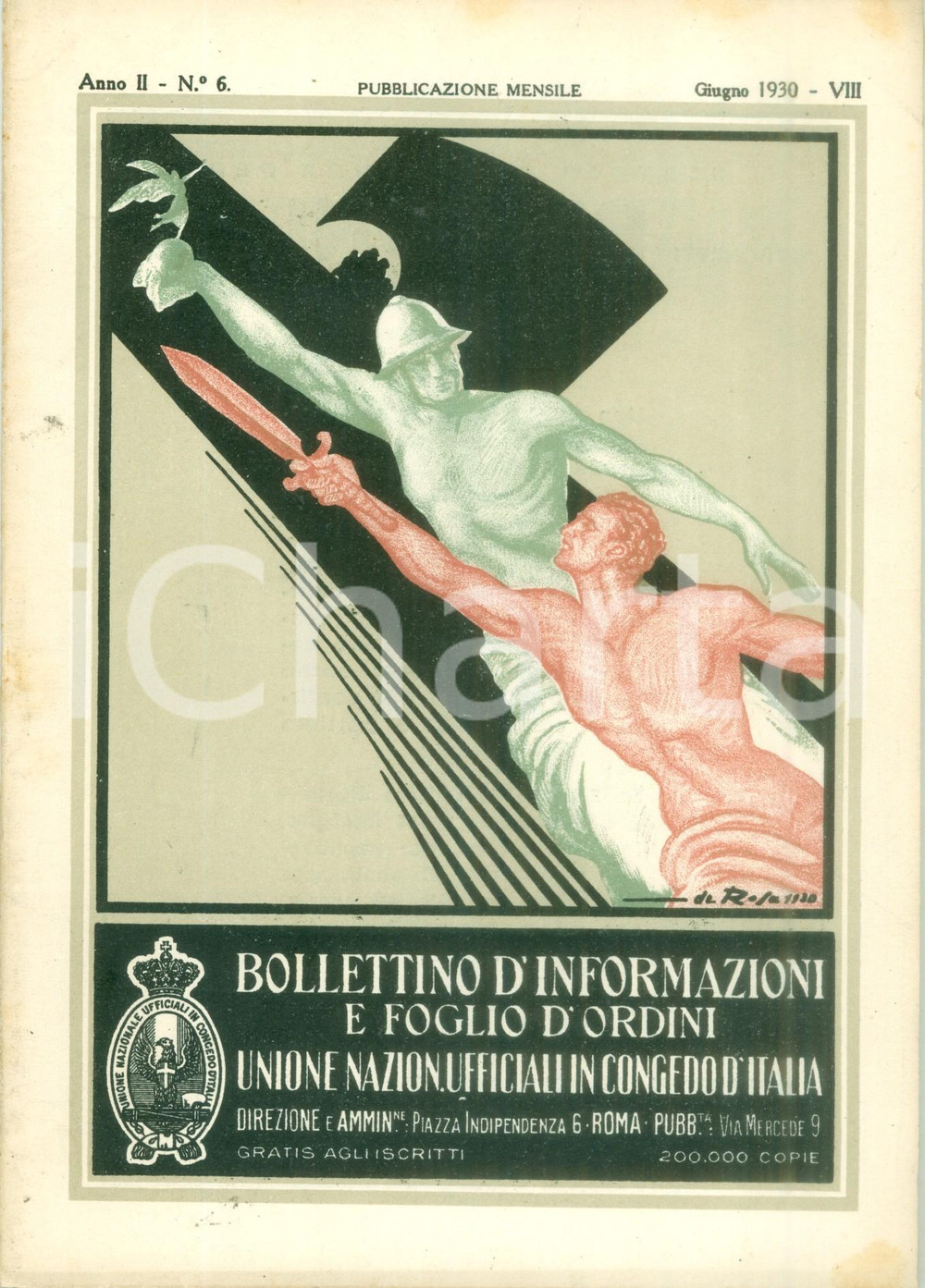 Documento originale, autentico 1930 ROMA U.N.U.C.I. Foglio d ordini Addestramento dei Gruppi Rivista ILLUSTRATA 1
