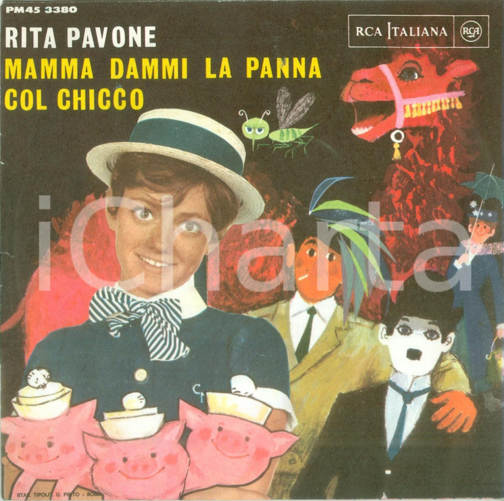 Oggetto da collezione cartaceo 1966 Rita PAVONE Mamma dammi la panna Vinile 45 giri RCA PM45 3380 1