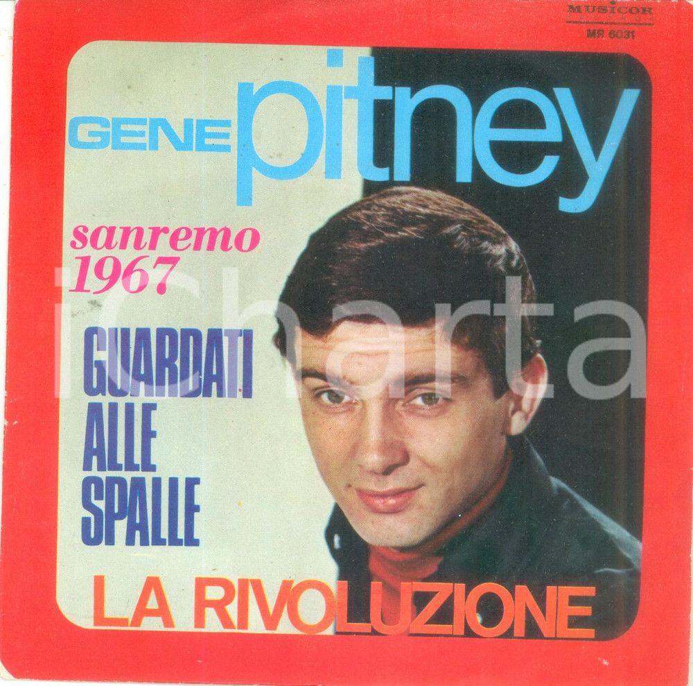 Oggetto da collezione cartaceo 1967 Gene PITNEY Guardati alle spalle SANREMO Vinile 45 giri MUSICOR MR 6031 1