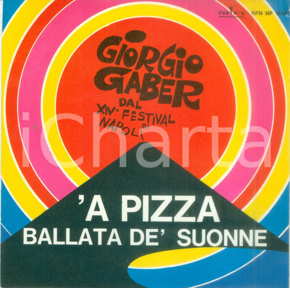 Oggetto da collezione cartaceo 1966 Giorgio GABER  a pizza Ballata de  suonne Vinile 45 giri RFN NP 16167 1