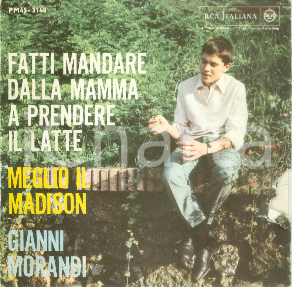 Oggetto da collezione cartaceo 1962 Gianni MORANDI fatti mandare dalla mamma Vinile 45 giri DANNEGGIATO 1