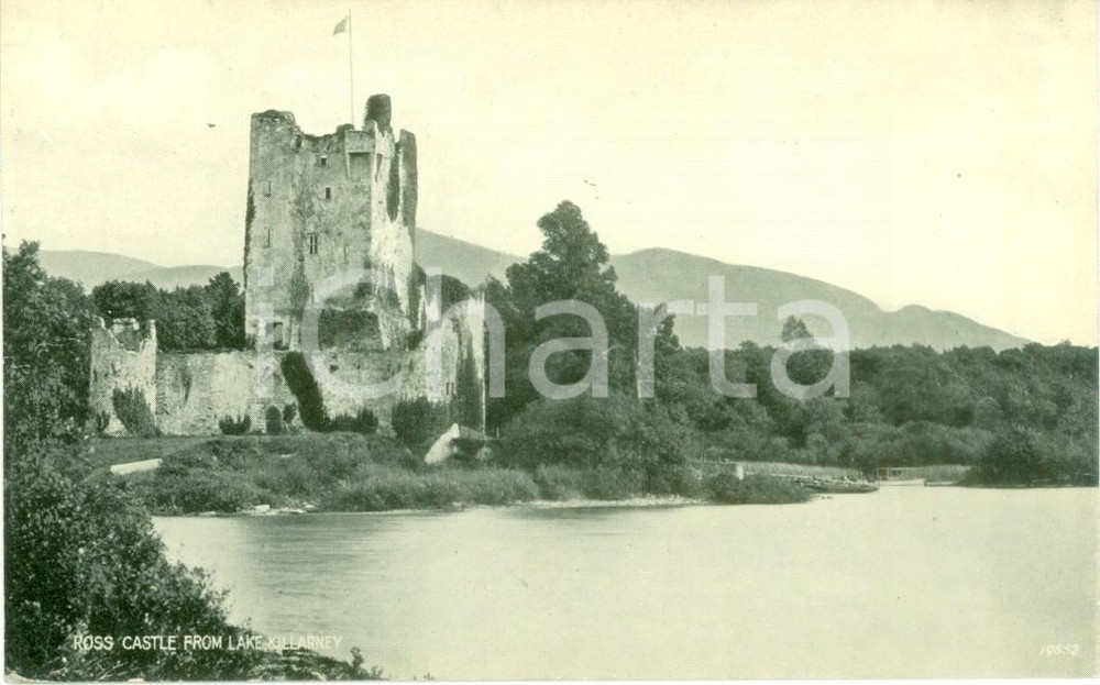 Cartolina originale da collezione 1940 KILLARNEY IRLANDA Veduta del ROSS CASTLE dal lago Cartolina FP NV 1