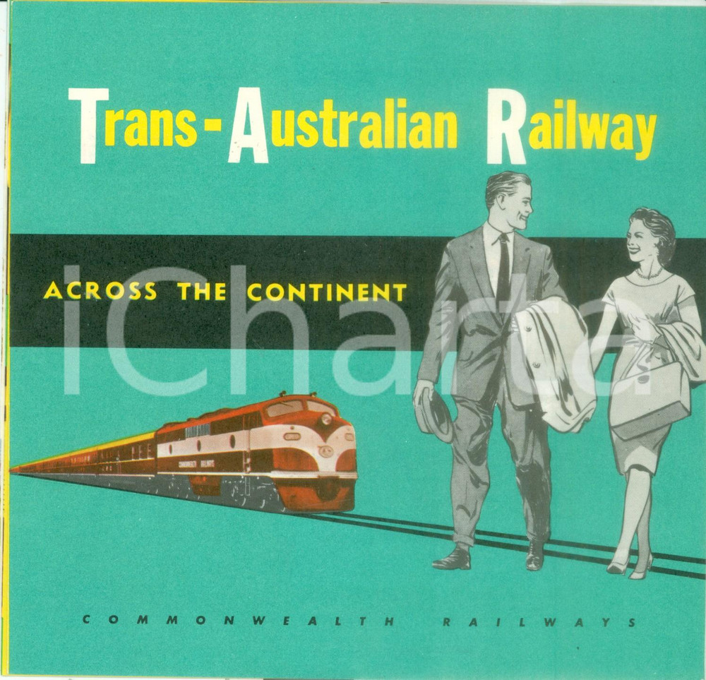 Materiale pubblicitario d’epoca 1965 ca AUSTRALIA TransAustralian Railways Mappa tratte Opuscolo ILLUSTRATO 1