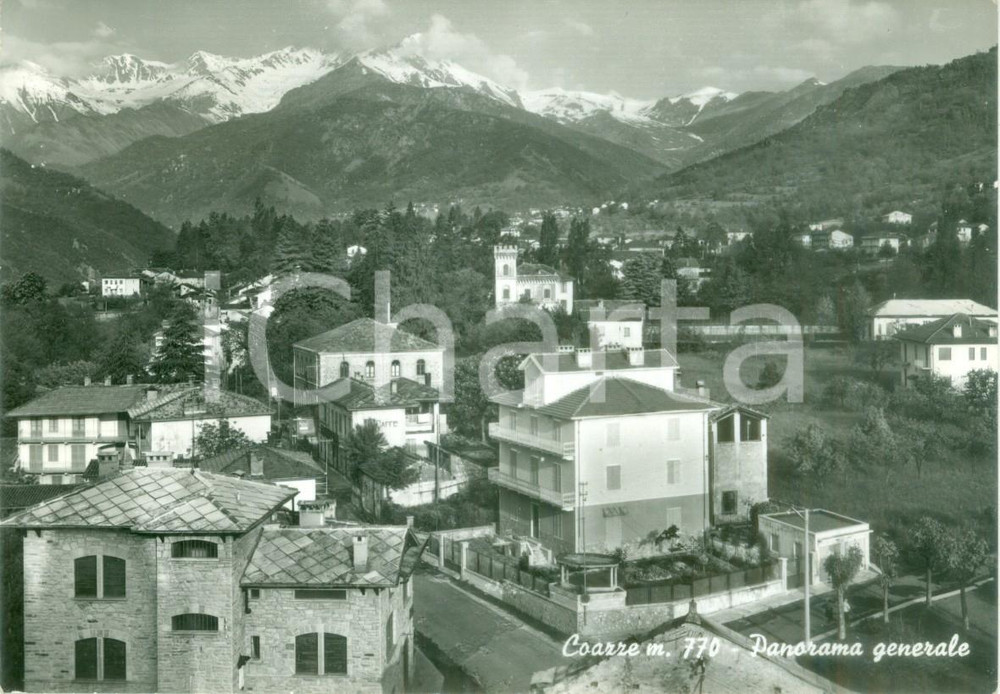 Cartolina originale da collezione 1962 COAZZE TO Panorama generale con bar caffÃ¨ Cartolina FG VG 1