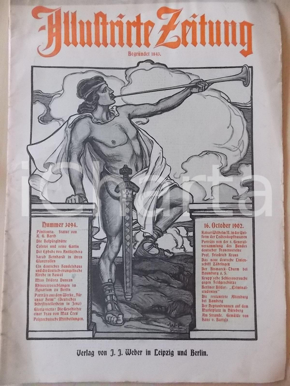 Giornale, rivista storica 1902 ILLUSTRIRTE ZEITUNG Nuovo ritratto Kaiser WILHELM II Rivista Numero 3094 1
