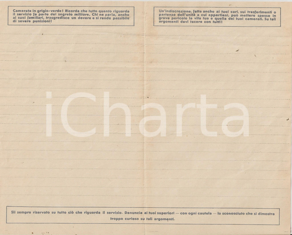 Documento originale, autentico 1935 ca PNF Partito Nazionale Fascista  Dopolavoro Forze Armate Carta intestata 1