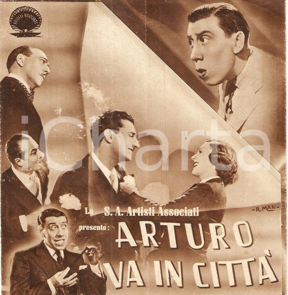 Materiale pubblicitario d’epoca 1938 ARTURO VA IN CITTA   FERNANDEL Gaby MORLAY Pierre BRASSEUR Volantino 1